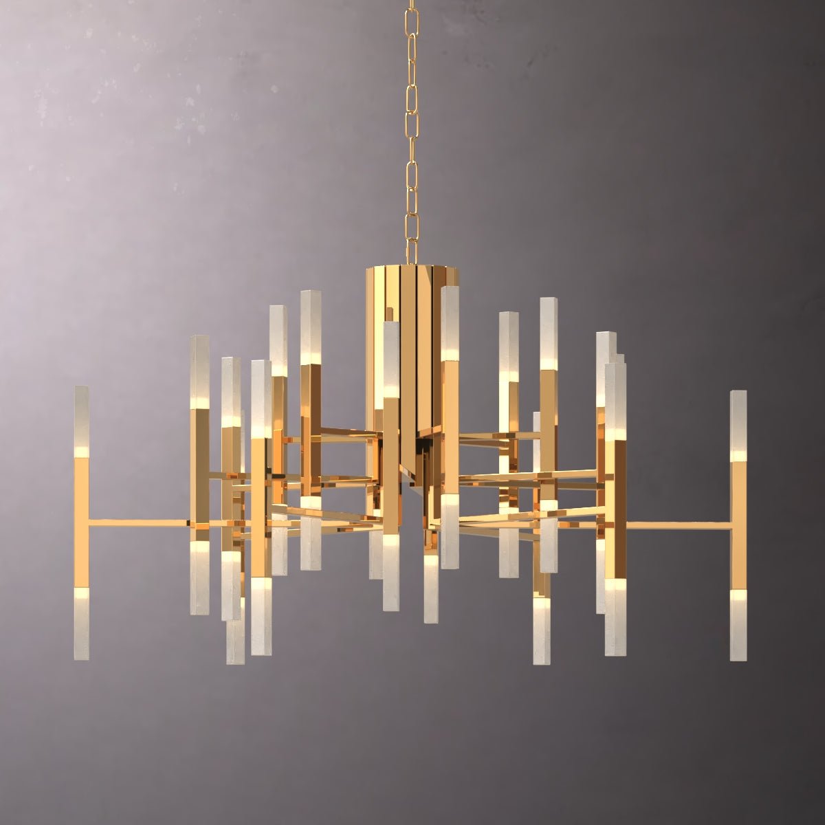 Amelia Moderne - Postmodern French-inspired Gold-Finish Chandelier - Contempo.haus