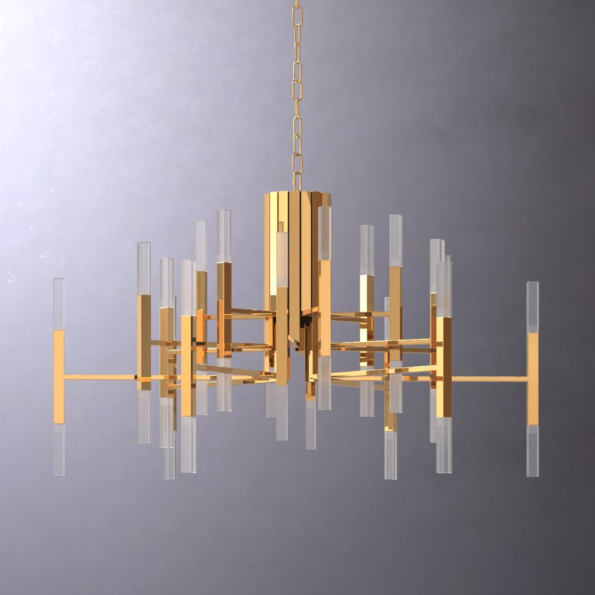 Amelia Moderne - Postmodern French-inspired Gold-Finish Chandelier - Contempo.haus