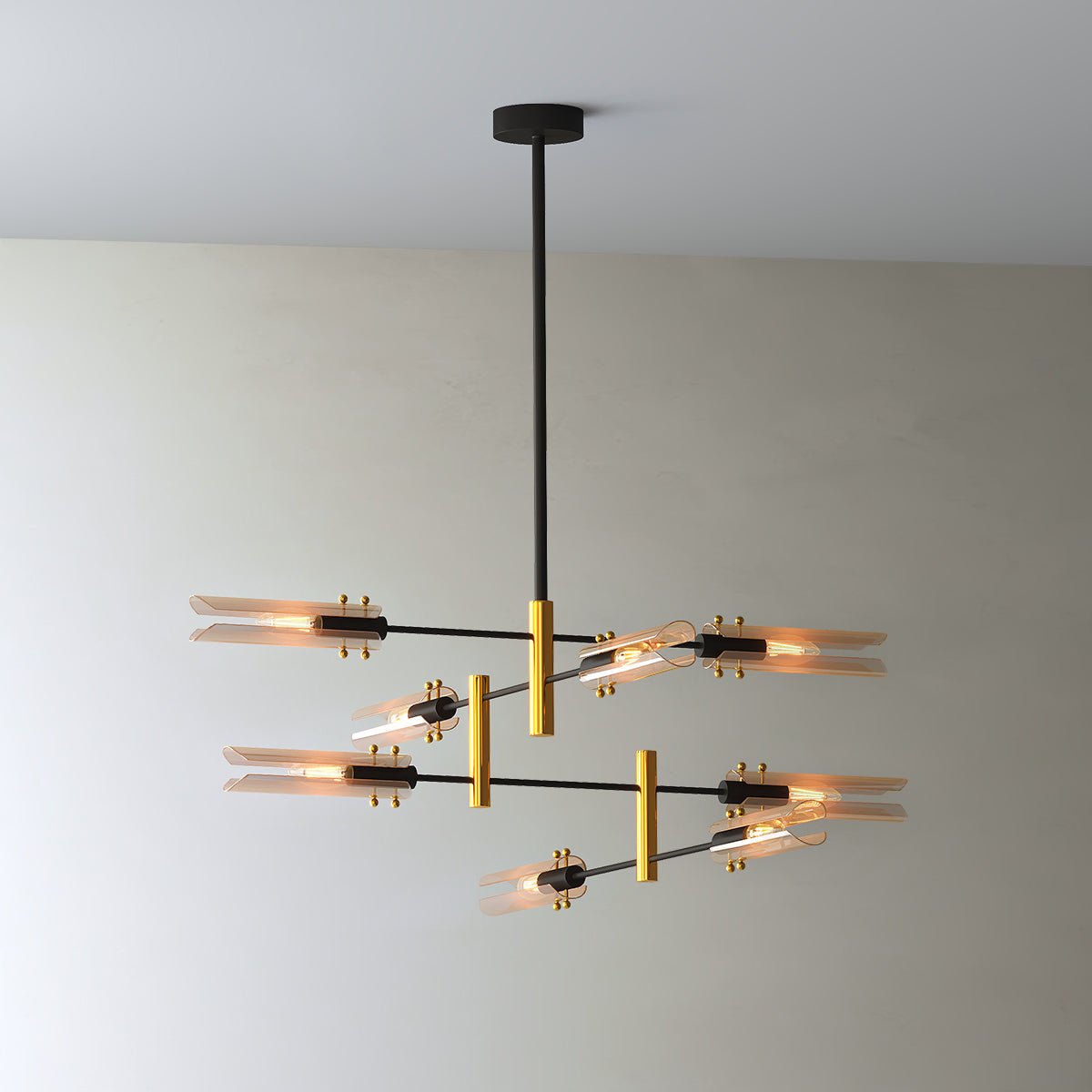 Arnold Bernstein - Retro Vintage Tube Gold-Finish Chandelier - Contempo.haus