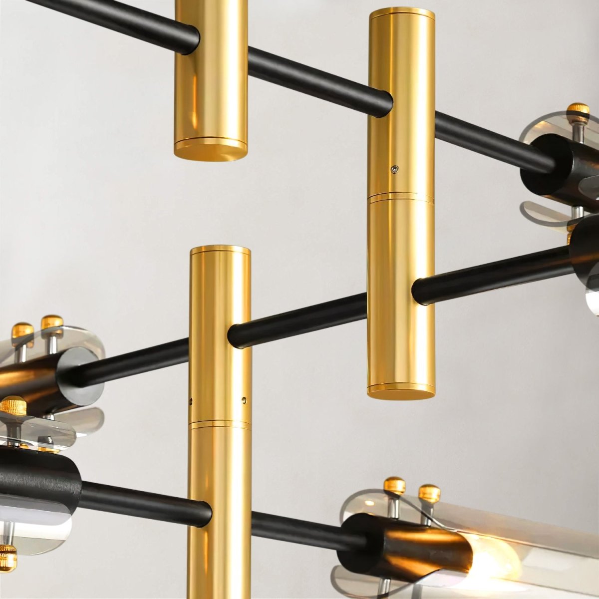 Arnold Bernstein - Retro Vintage Tube Gold-Finish Chandelier - Contempo.haus