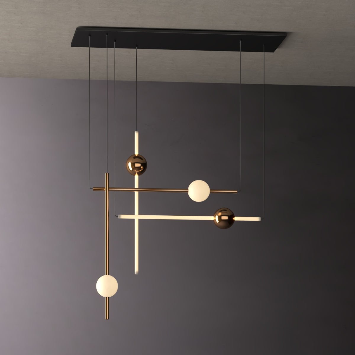 Aurelia Brillante -Minimalist Brass Modern Chandelier - Contempo.haus