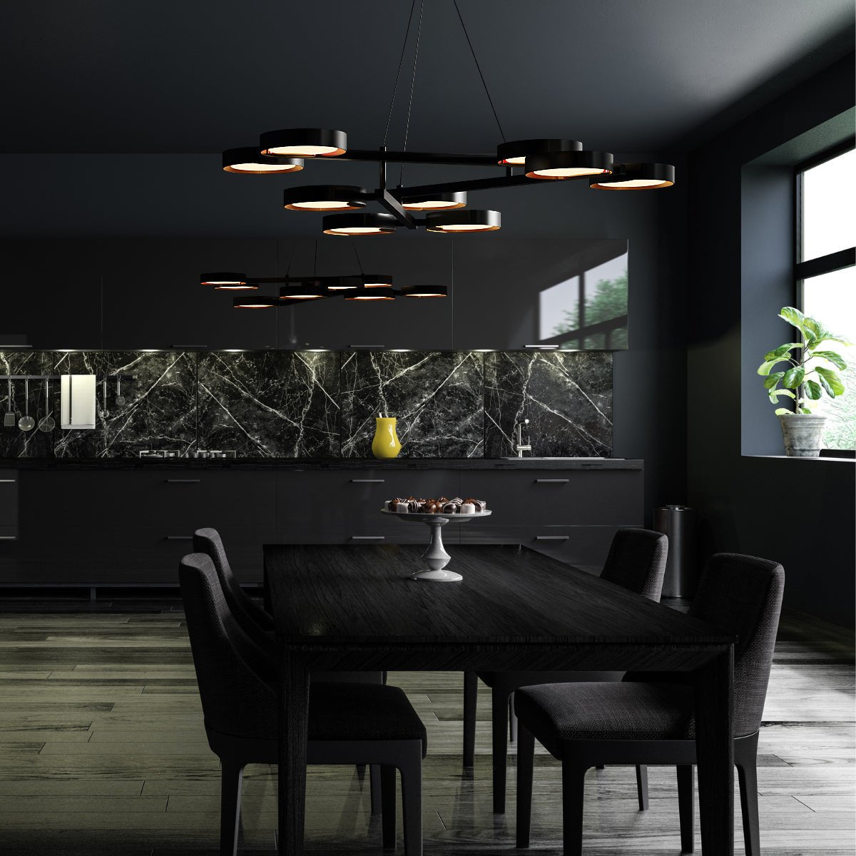 Cosimo Rotondo - Ultra Modern Luxry Light Circular Frosted Lighting Ceiling Chandelier - Contempo.haus