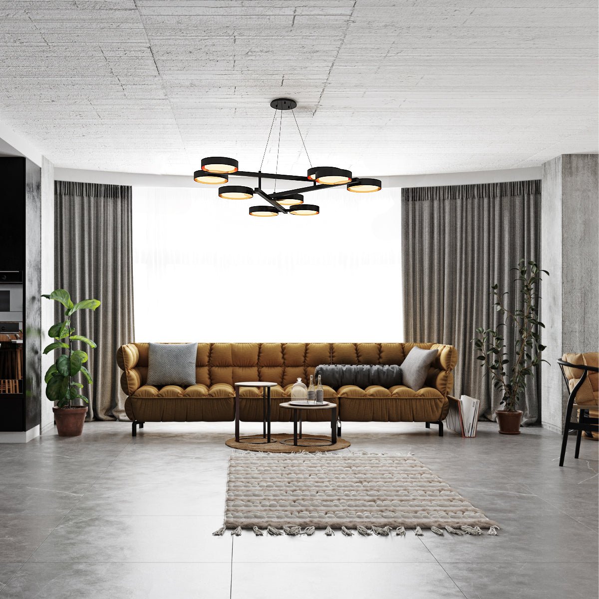 Cosimo Rotondo - Ultra Modern Luxry Light Circular Frosted Lighting Ceiling Chandelier - Contempo.haus