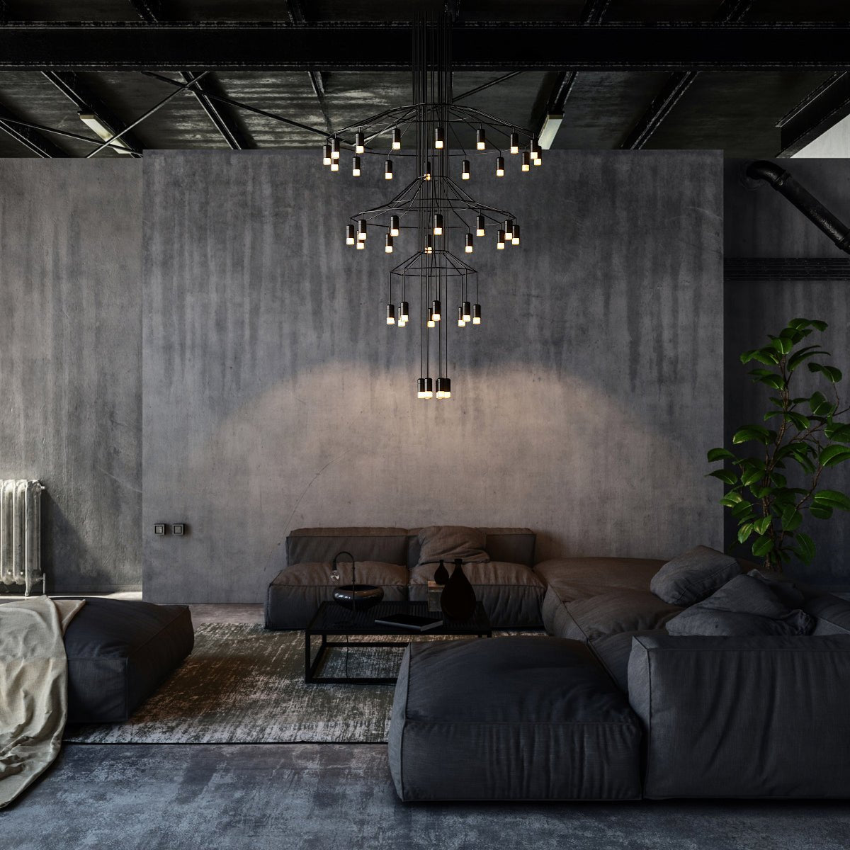 Ebba Hog - 3 ring spotlight chandelier - Contempo.haus