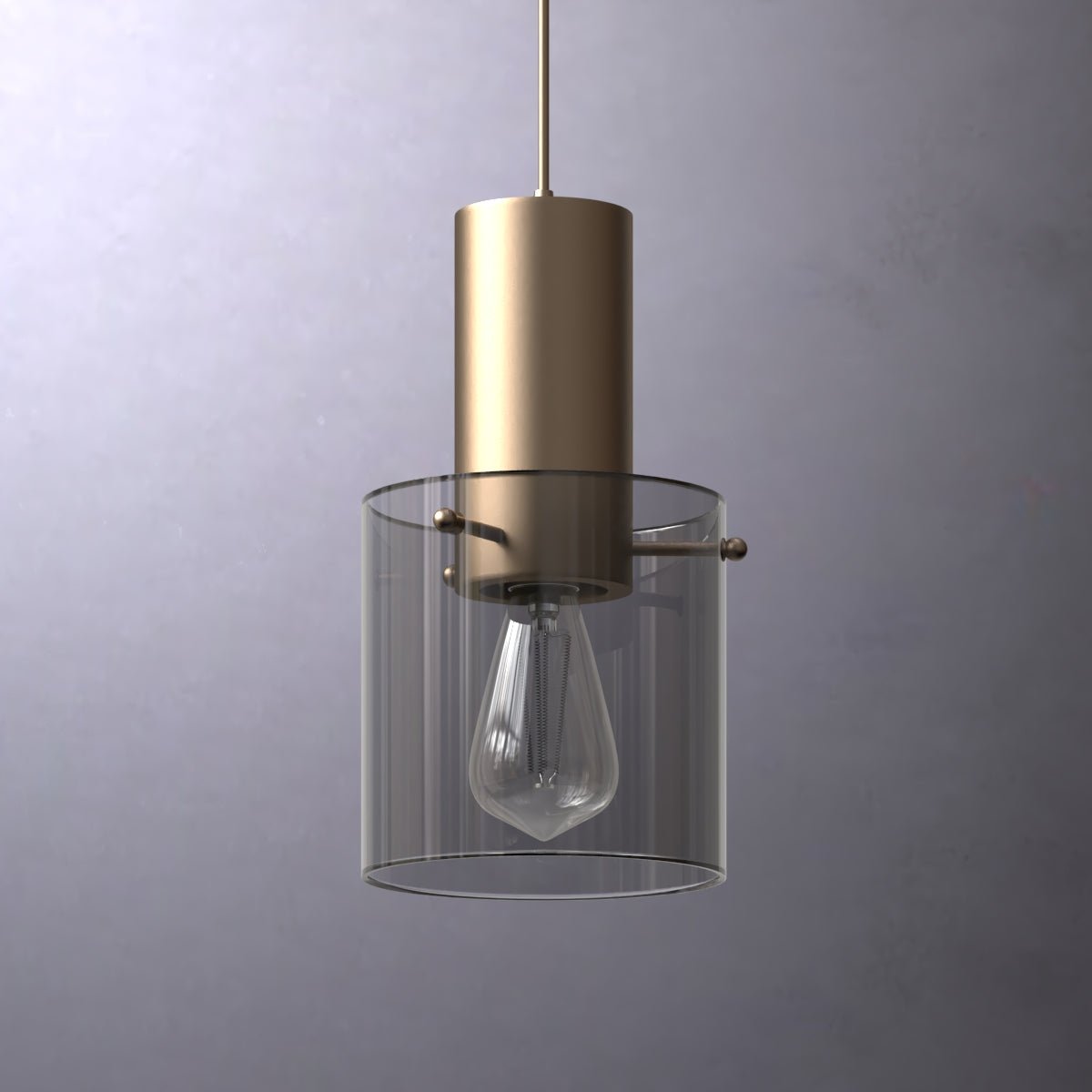 Elena Oro - Italian Inspired Glass Cylinder Hanging Gold Finish - Contempo.haus