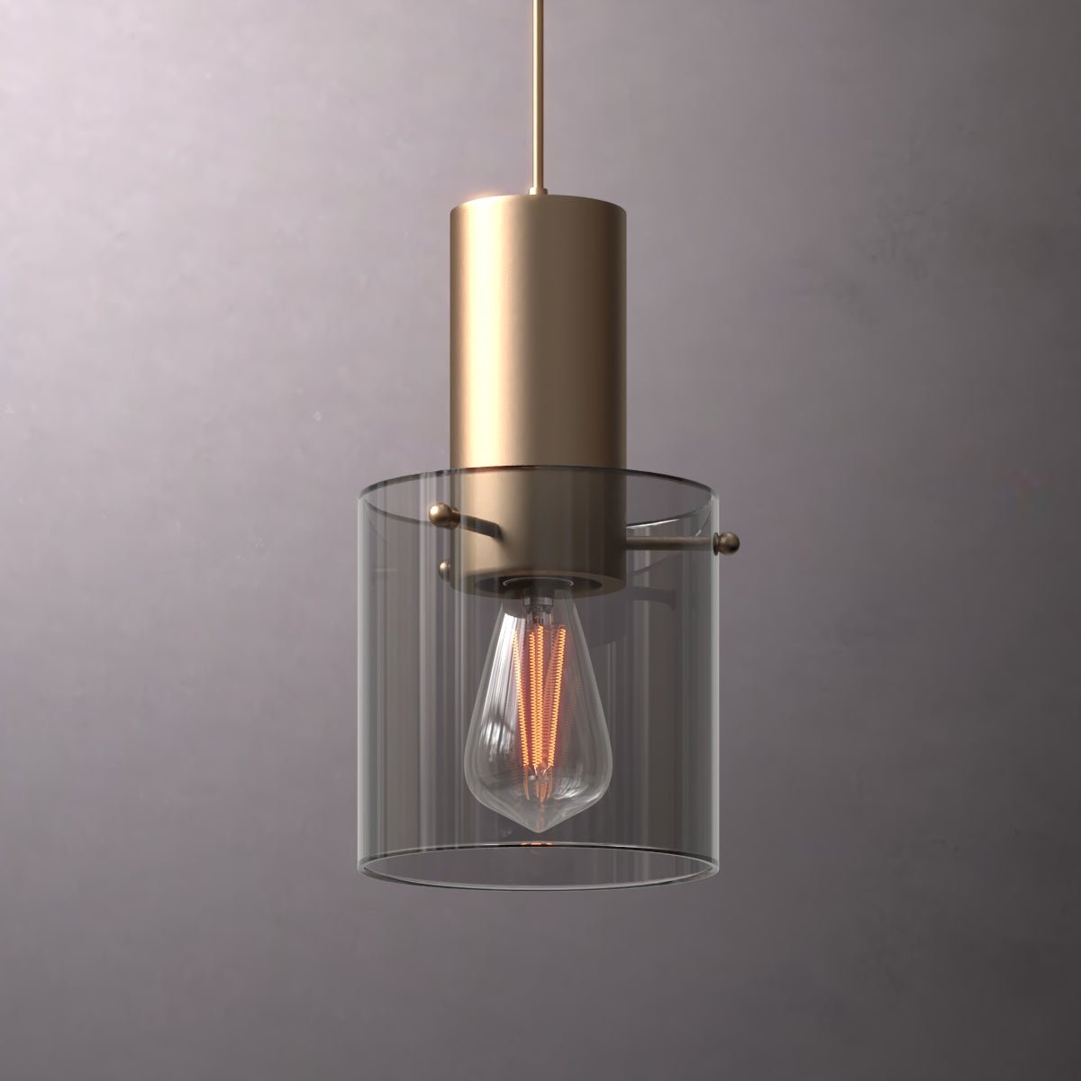 Elena Oro - Italian Inspired Glass Cylinder Hanging Gold Finish - Contempo.haus