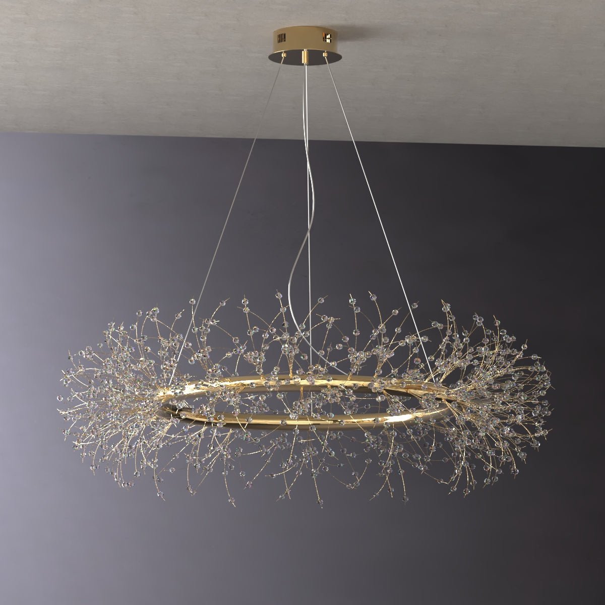 Elisa Gramercy Halo - Starbrust Circular chandelier crystal bursts