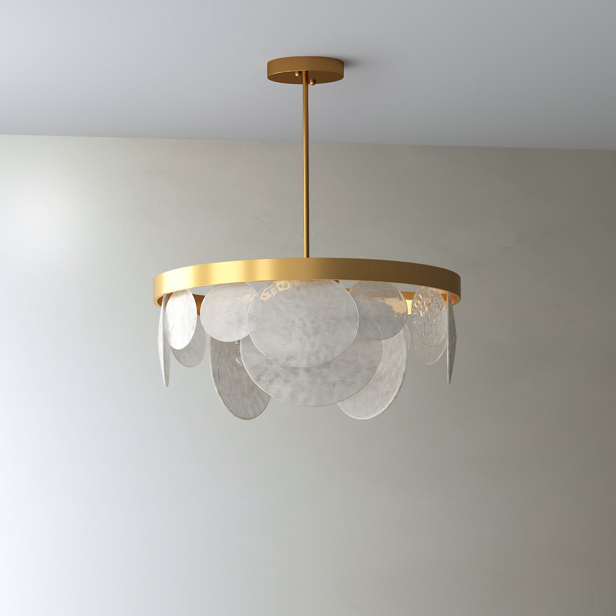 Enno Blad - Nordic Modern Crystal Leaf Glass Gold Ceiling Chandelier Light - Contempo.haus