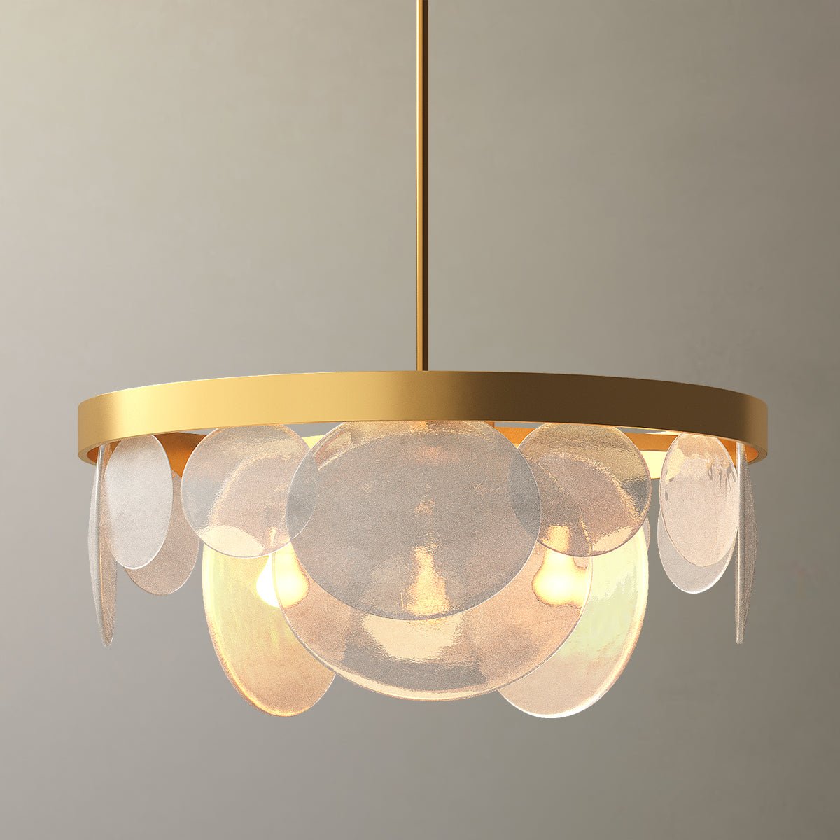 Enno Blad - Nordic Modern Crystal Leaf Glass Gold Ceiling Chandelier Light - Contempo.haus