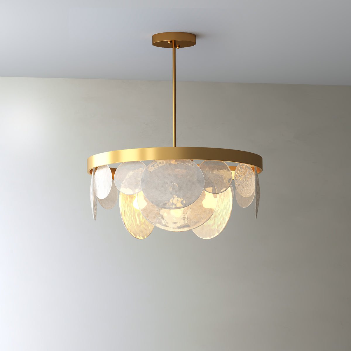 Enno Blad - Nordic Modern Crystal Leaf Glass Gold Ceiling Chandelier Light - Contempo.haus