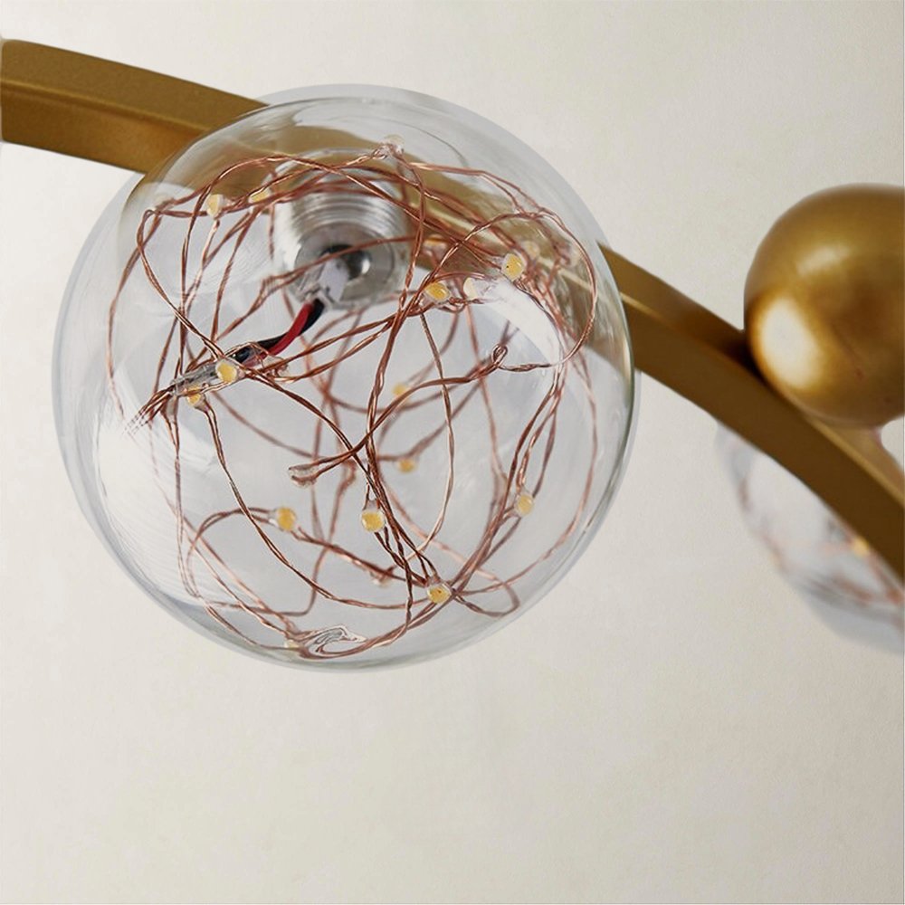 Falko Globus - Nordic Modern Gold Ring Glass Crystal Globe Chandelier - Contempo.haus