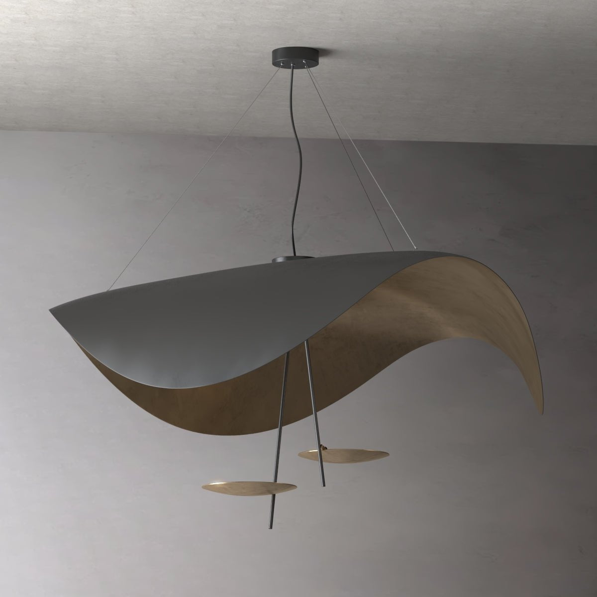 Foglia Chiara - Modern Metallic Gold Finish Pendant Lighting - Contempo.haus