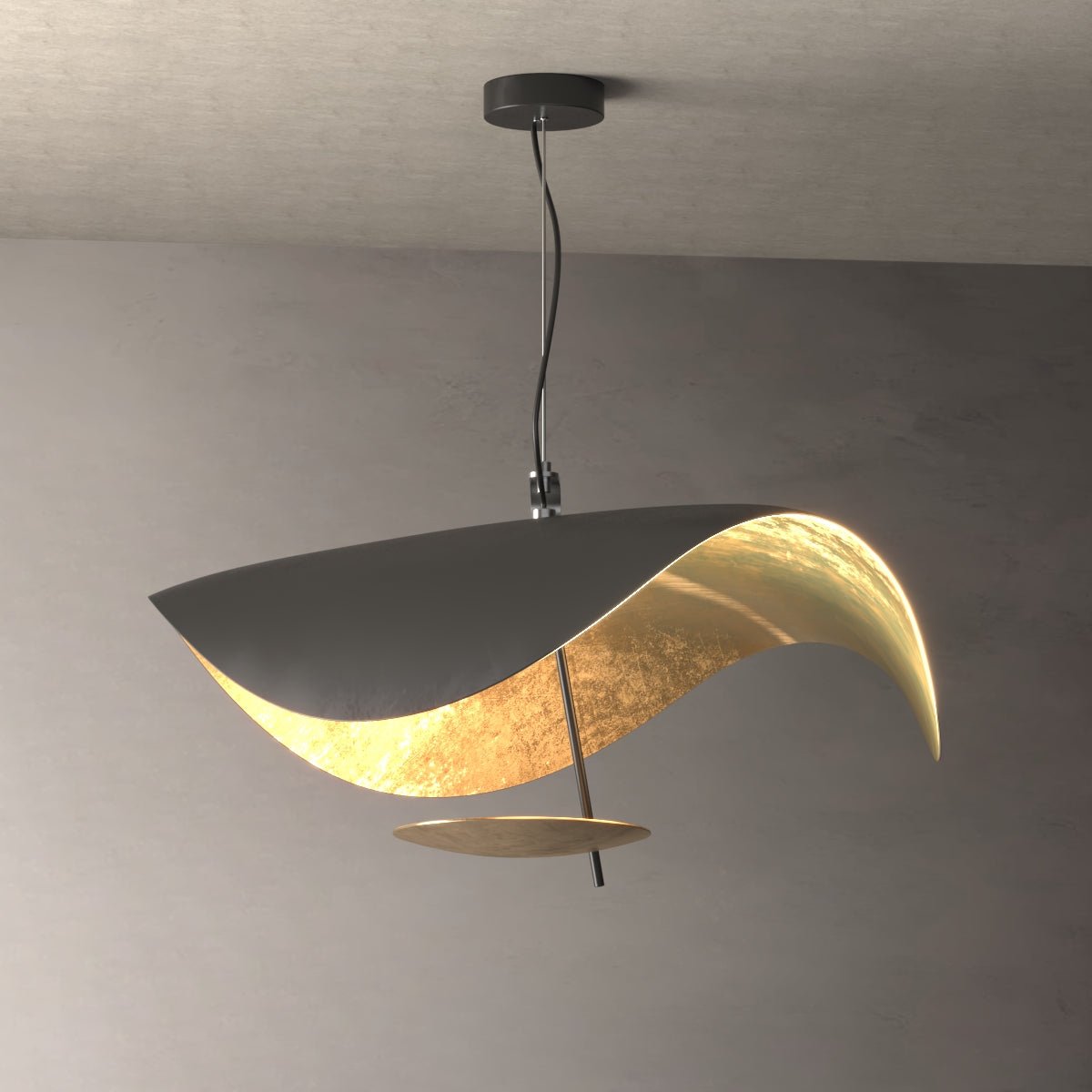 Foglia Chiara - Post Modern Metallic Gold Finish Pendant Lighting - Contempo.haus