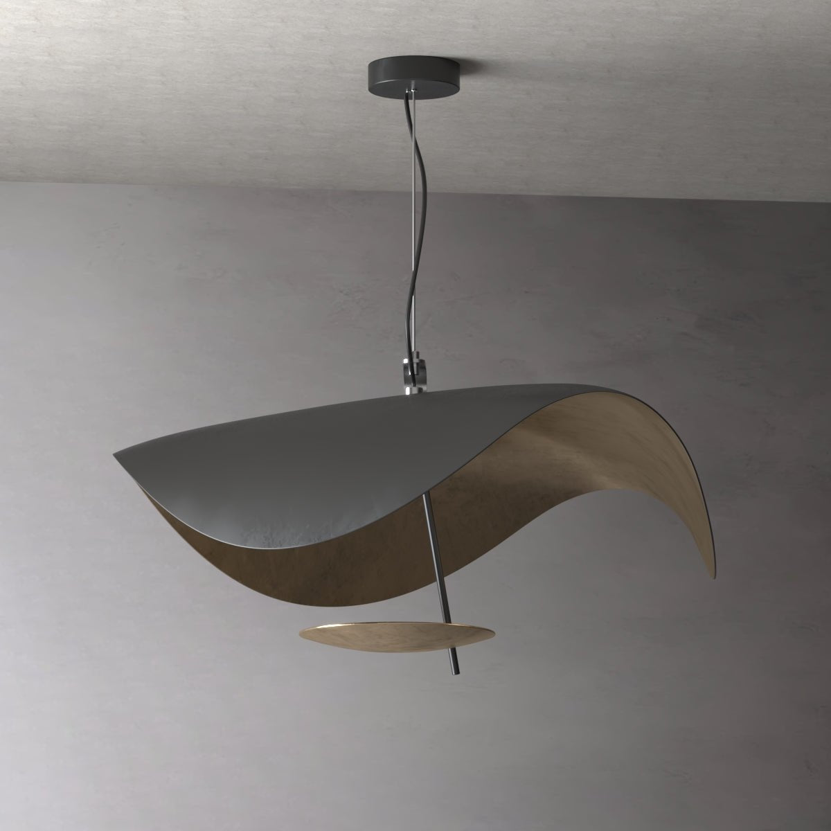 Foglia Chiara - Post Modern Metallic Gold Finish Pendant Lighting - Contempo.haus