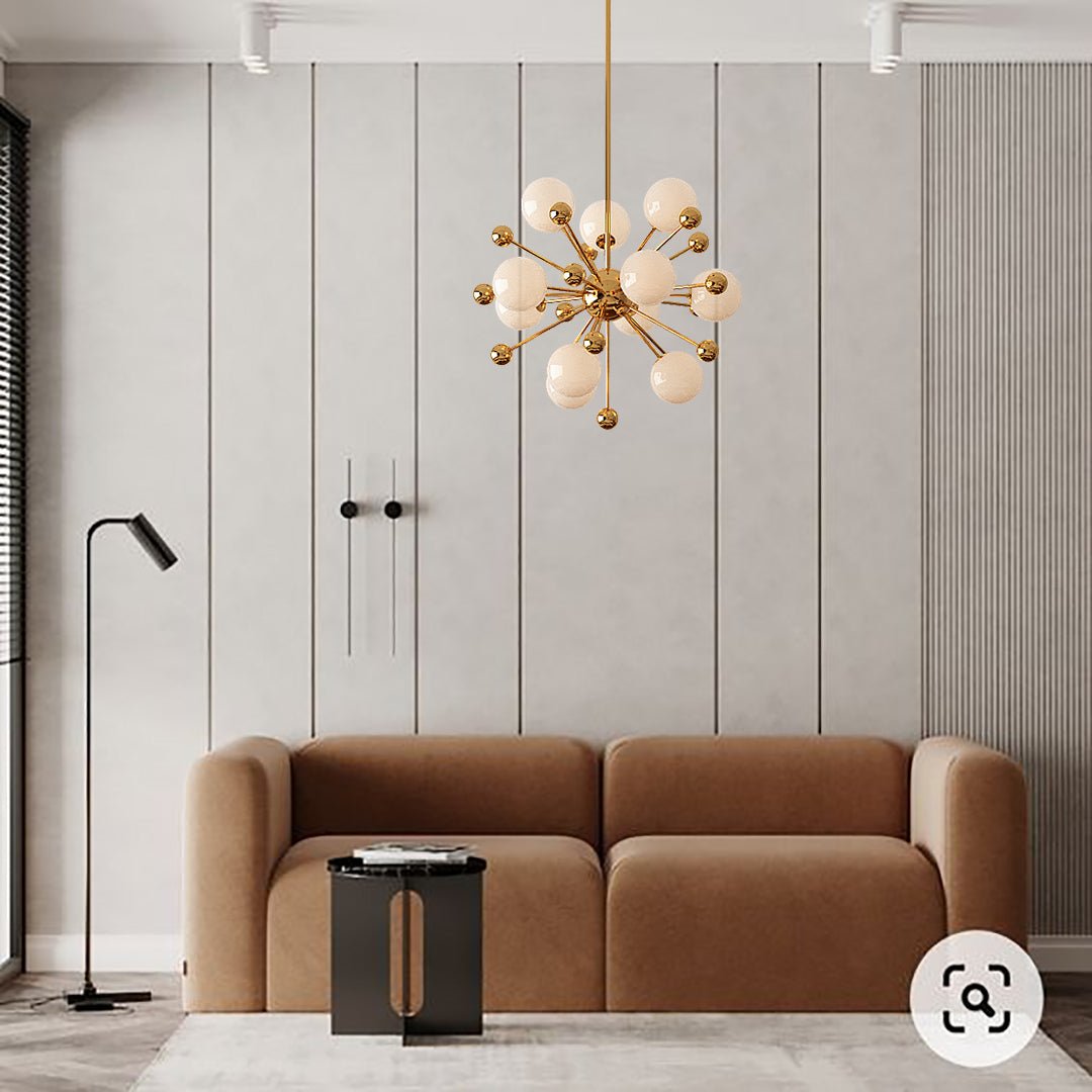 Gustav Glob - Post-Modern Gold-Finish 11 Globe Lighting - Contempo.haus