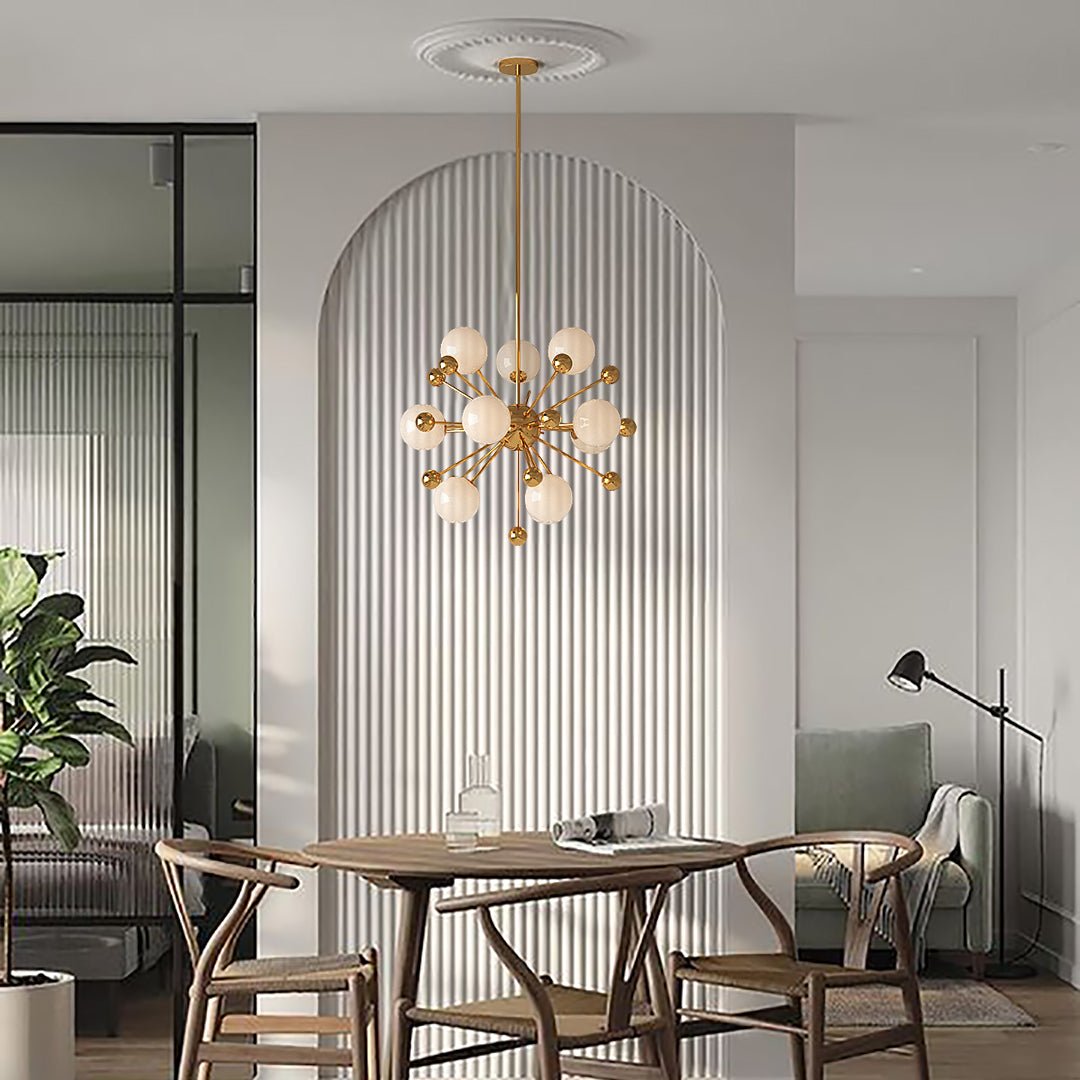 Gustav Glob - Post-Modern Gold-Finish 11 Globe Lighting - Contempo.haus