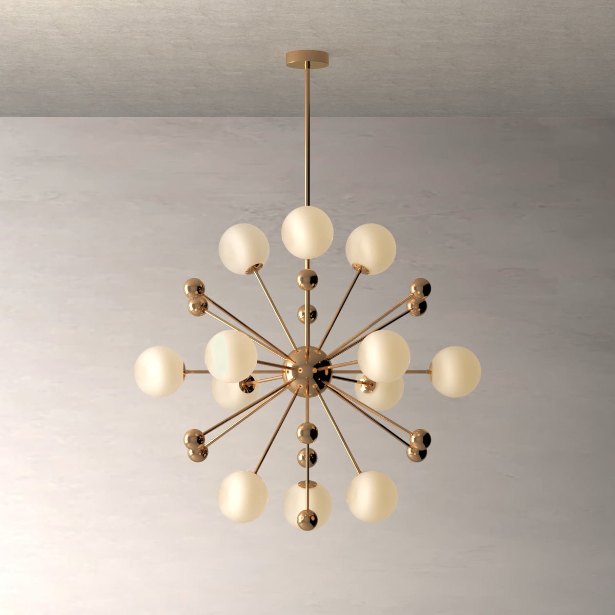 Gustav Glob - Post-Modern Gold-Finish 12 Globe Lighting - Contempo.haus