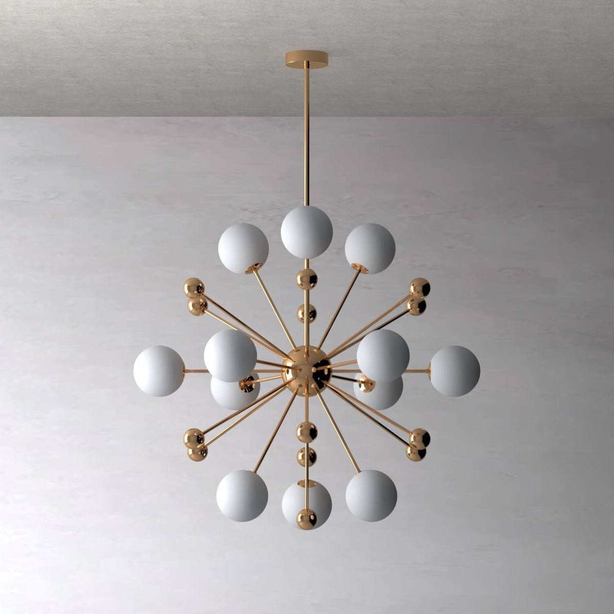 Gustav Glob - Post-Modern Gold-Finish 12 Globe Lighting - Contempo.haus