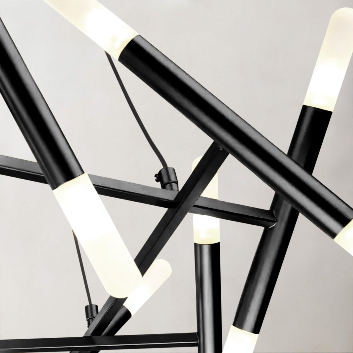 Katharina Abstrakt - Nordic Modern Black Tube Chandelier - Contempo.haus