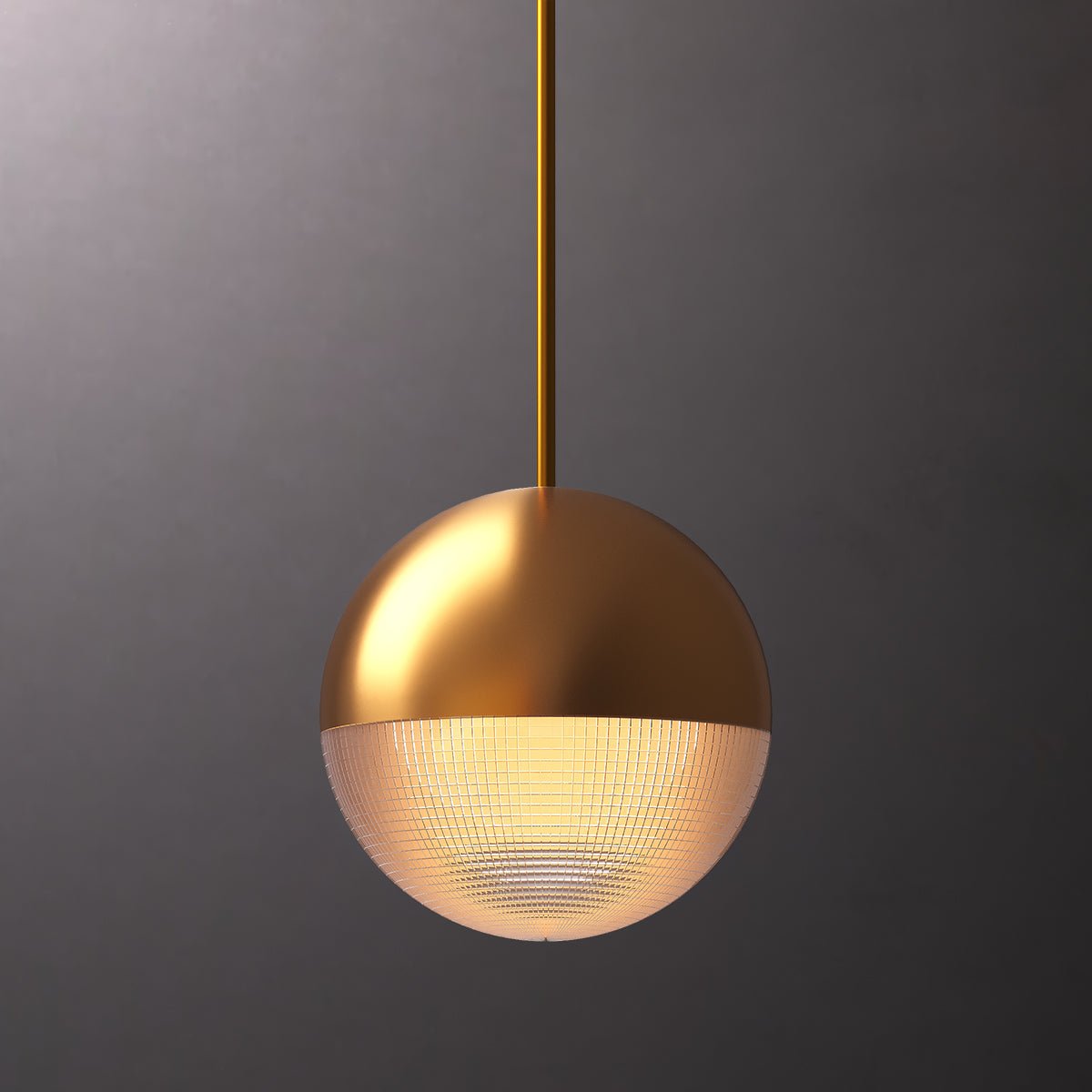 Lea Laiton - Modern Black Gold Half-Glass Dome Hanging Pendant Light - Contempo.haus