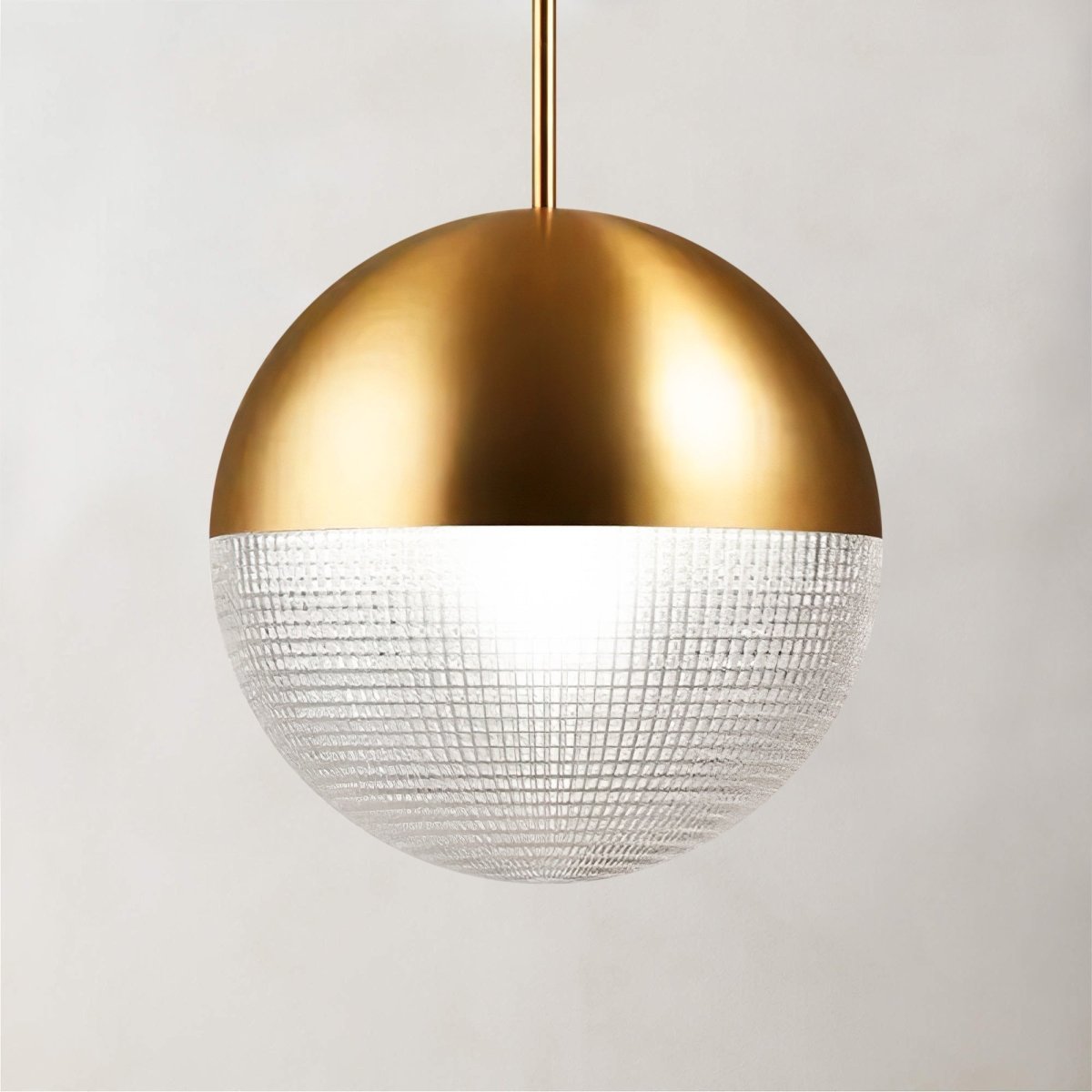 Lea Laiton - Modern Black Gold Half-Glass Dome Hanging Pendant Light - Contempo.haus