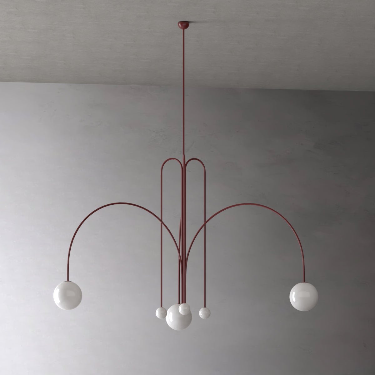 Lumia Arcturus - Modern Minimalist Red Metal Multi-Head Globe Light - Contempo.haus