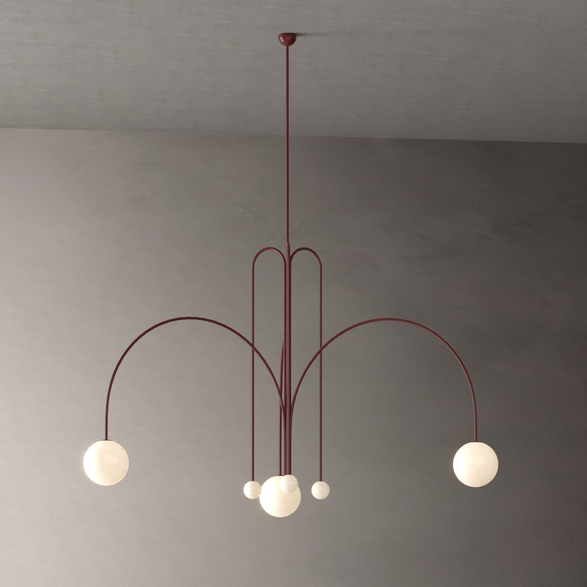 Lumia Arcturus - Modern Minimalist Red Metal Multi-Head Globe Light - Contempo.haus