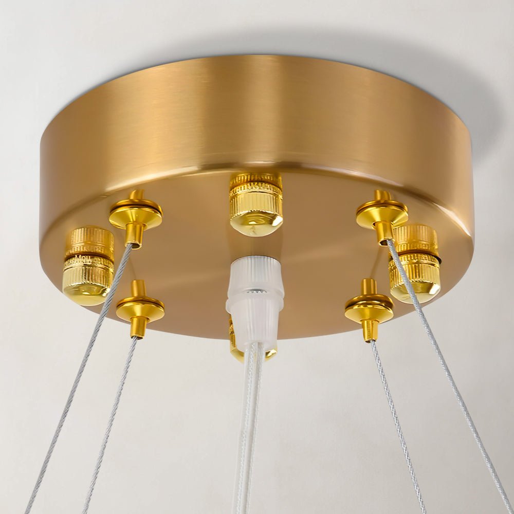 Luminus Oro - Nordic Post-Modern Gold Shaded Glass Ring Chandelier - Contempo.haus