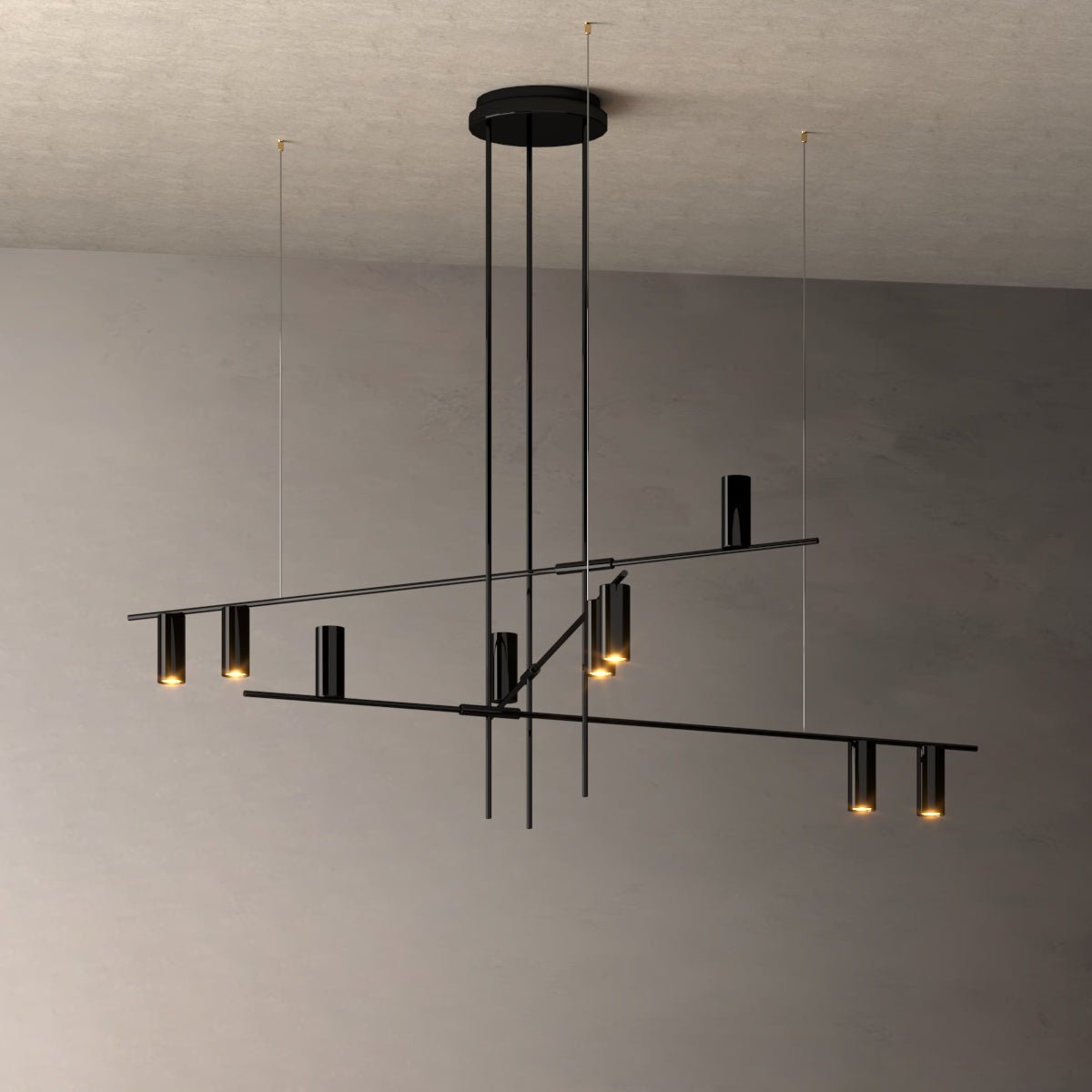 Magnar Stern - Nordic Modern Deep Black Cylinder Chandelier - Contempo.haus