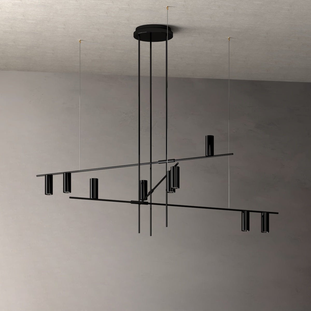 Magnar Stern - Nordic Modern Deep Black Cylinder Chandelier - Contempo.haus