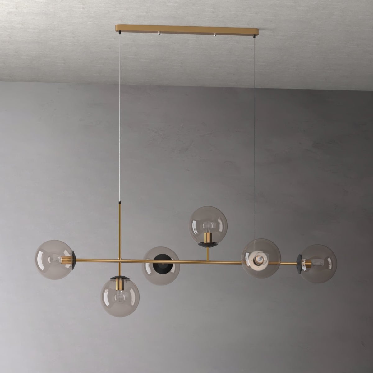 Malin Globus - Nordic Modern Gold 6-Bulb Chandelier Kitchen Island Dining Room - Contempo.haus