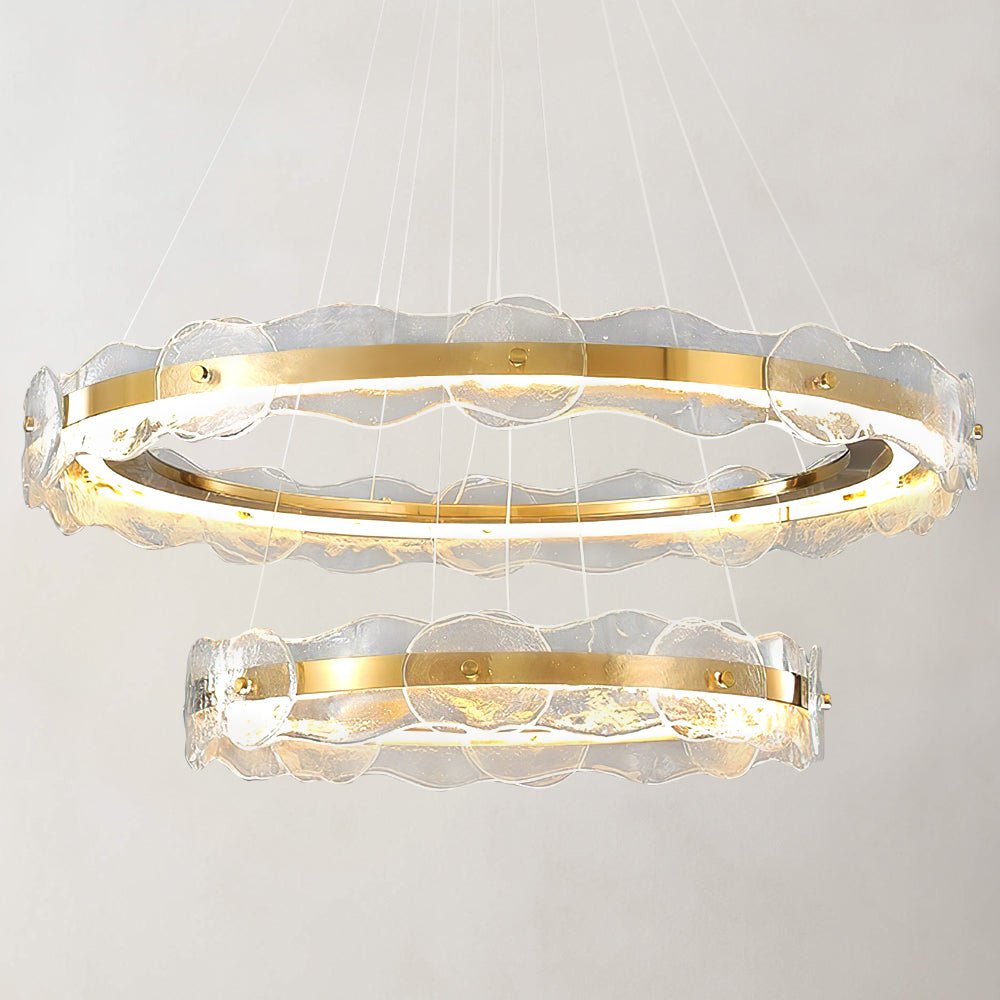 Océane Ripple - Post Modern Rose Gold Water Ripple Glass Ring Chandelier - Contempo.haus