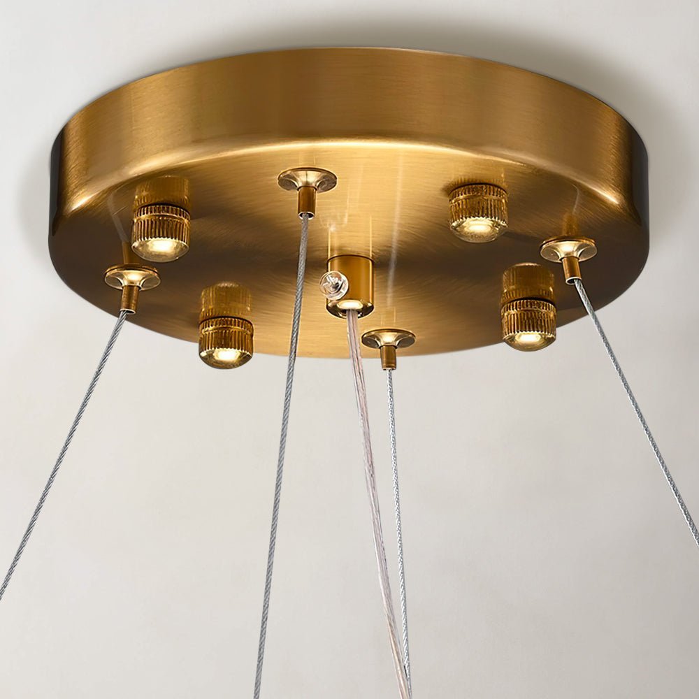 Océane Ripple - Post Modern Rose Gold Water Ripple Glass Ring Chandelier - Contempo.haus