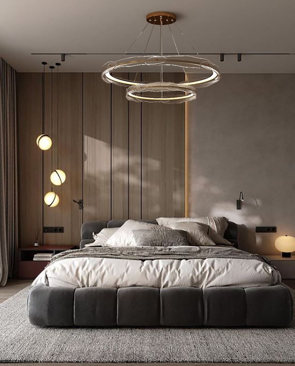 Océane Ripple - Post Modern Rose Gold Water Ripple Glass Ring Chandelier - Contempo.haus