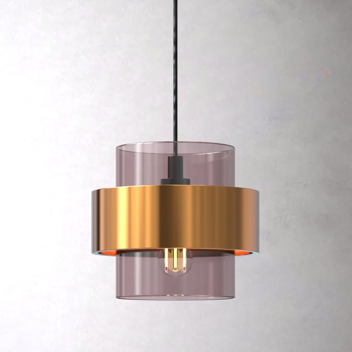 Sakura Garasu - Modern Japanese-inspired Gold-Finish Hanging Pendant Light - Contempo.haus