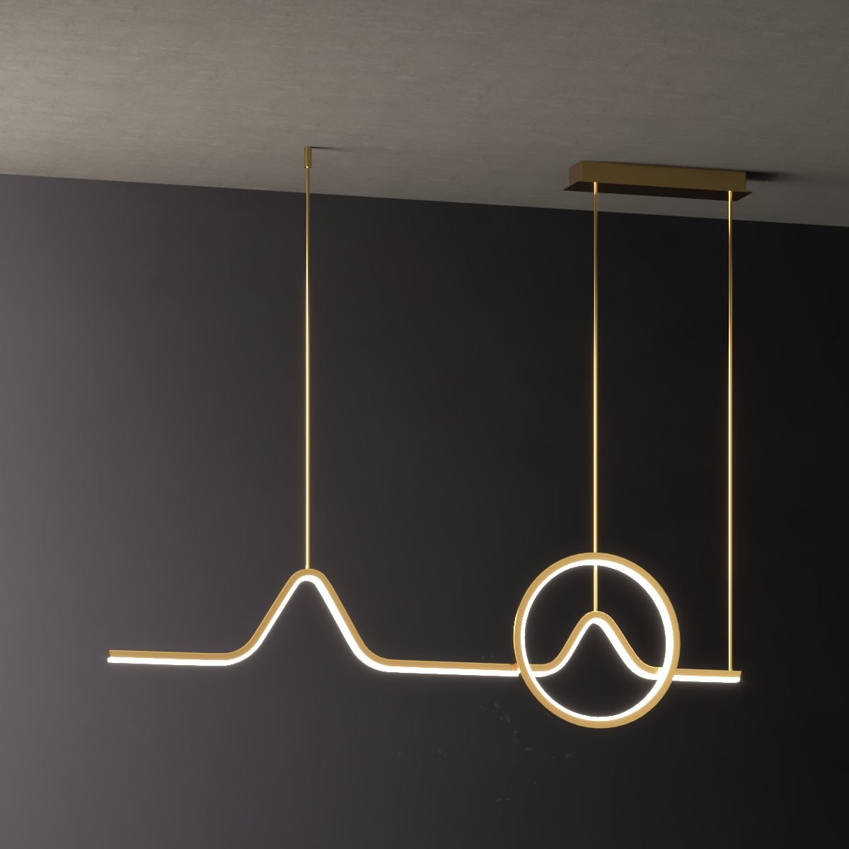 Saskia Kurven - Nordic Modern Minimalist Tube Circular Kitchen Island Dining Room Chandelier - Contempo.haus