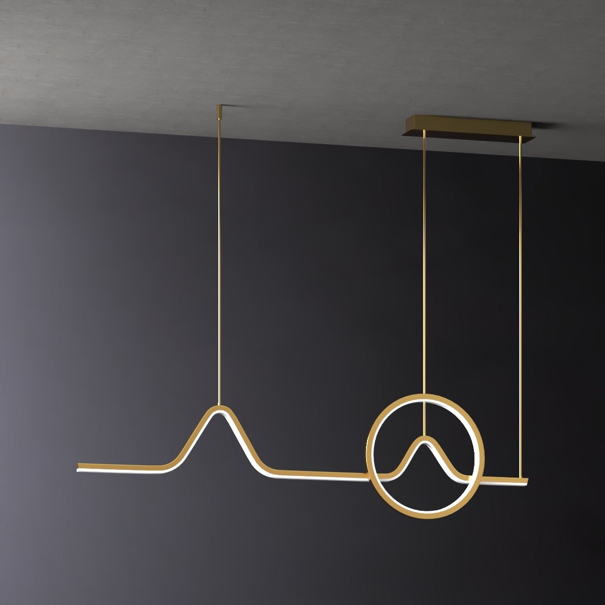 Saskia Kurven - Nordic Modern Minimalist Tube Circular Kitchen Island Dining Room Chandelier - Contempo.haus