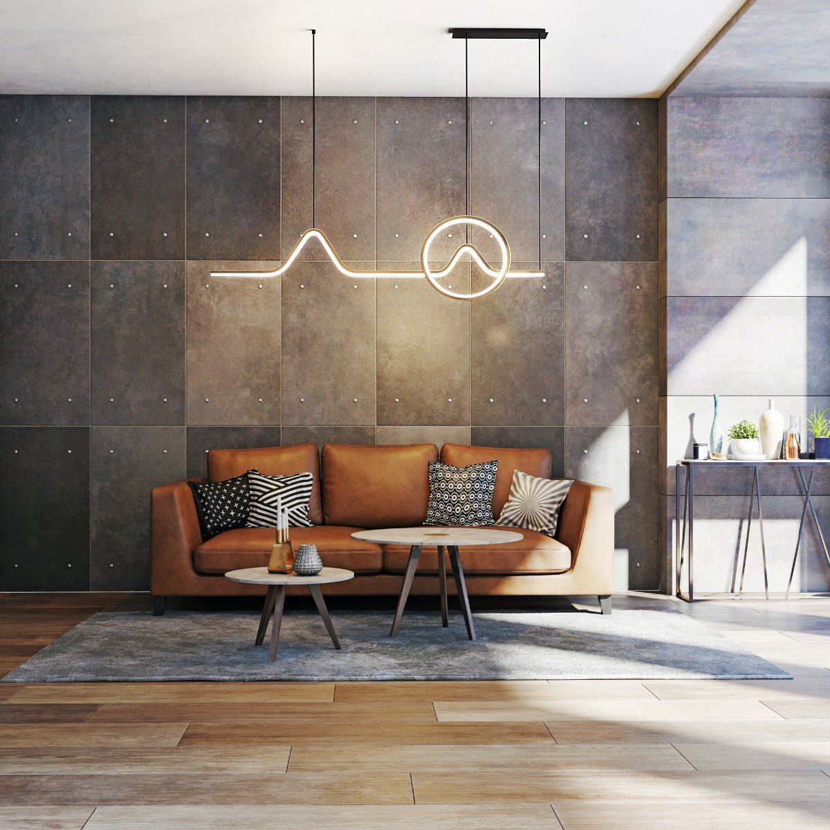 Saskia Kurven - Nordic Modern Minimalist Tube Circular Kitchen Island Dining Room Chandelier - Contempo.haus