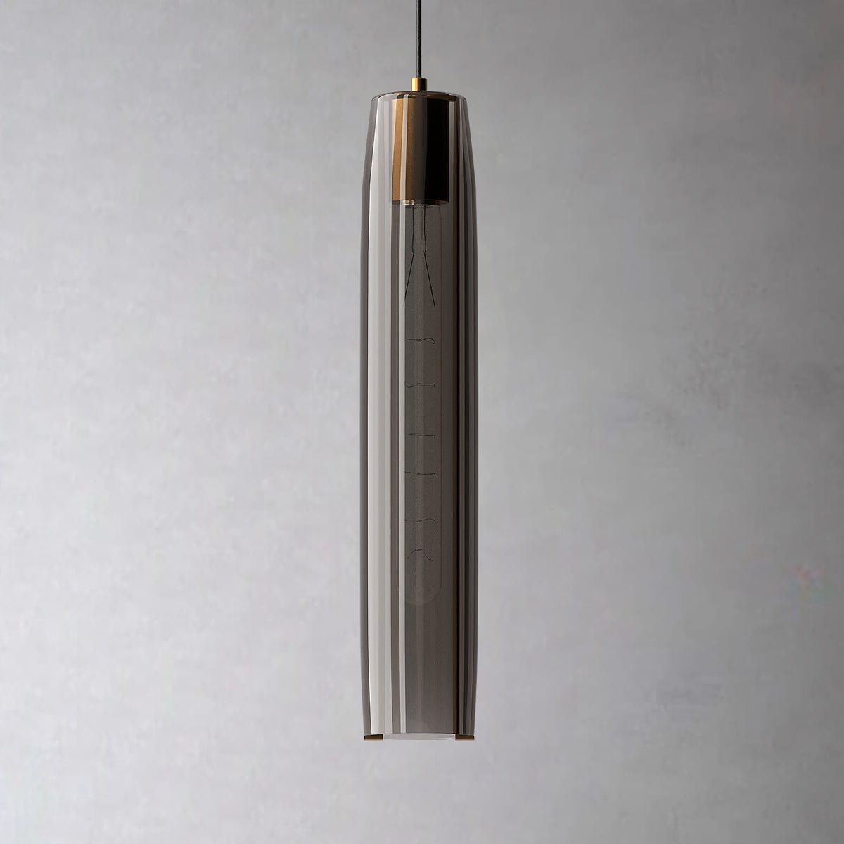 Sigrid Amber - Glass cylindrical hanging pendant amber light - Contempo.haus