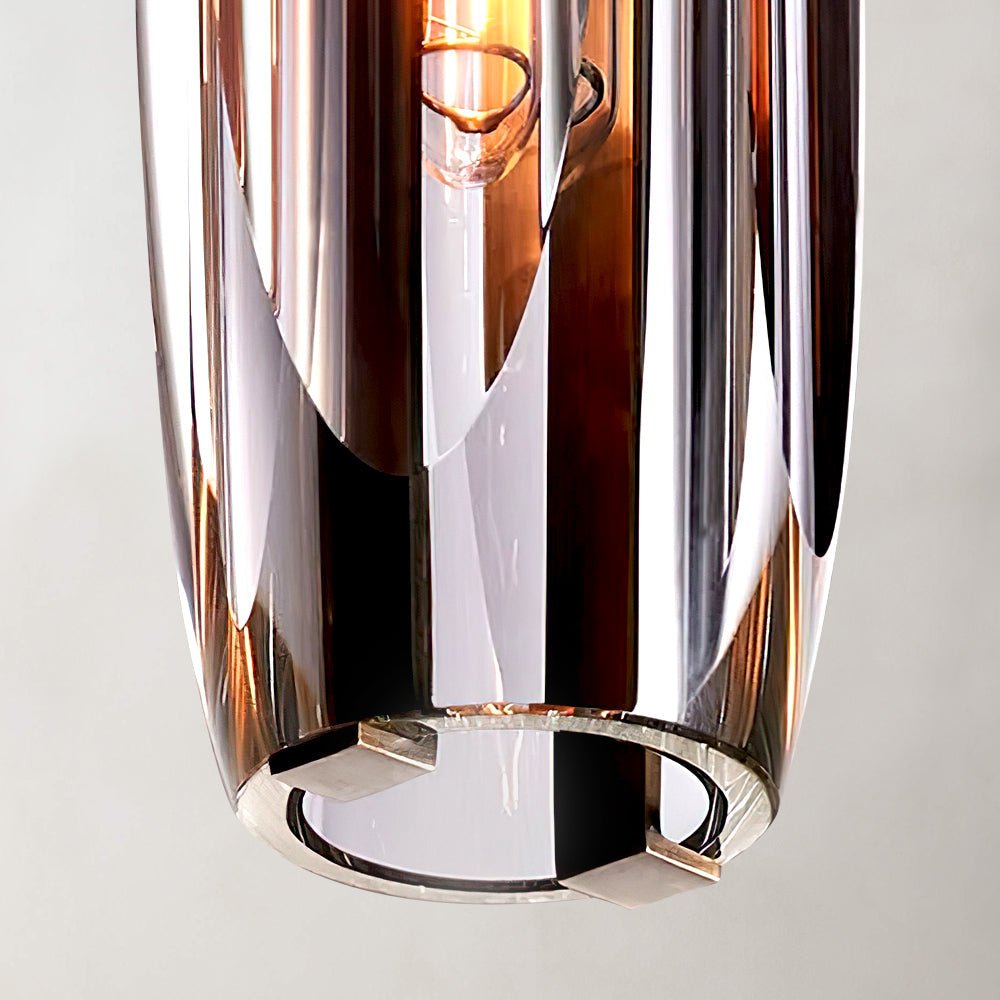 Sigrid Amber - Glass cylindrical hanging pendant amber light - Contempo.haus