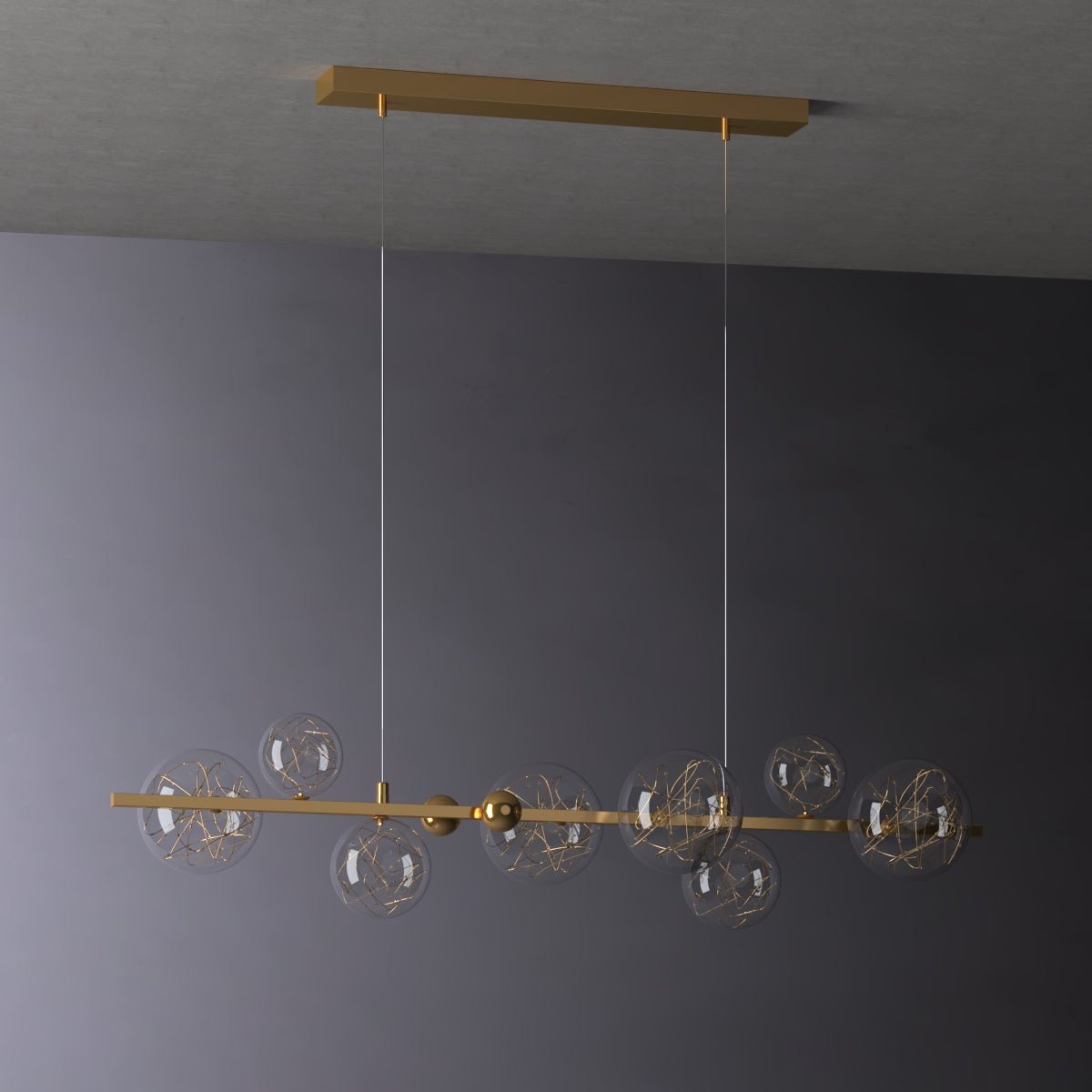 Thea Nutida - Nordic Modern Gold Glass Bulb Ceiling Light Chandelier - Contempo.haus