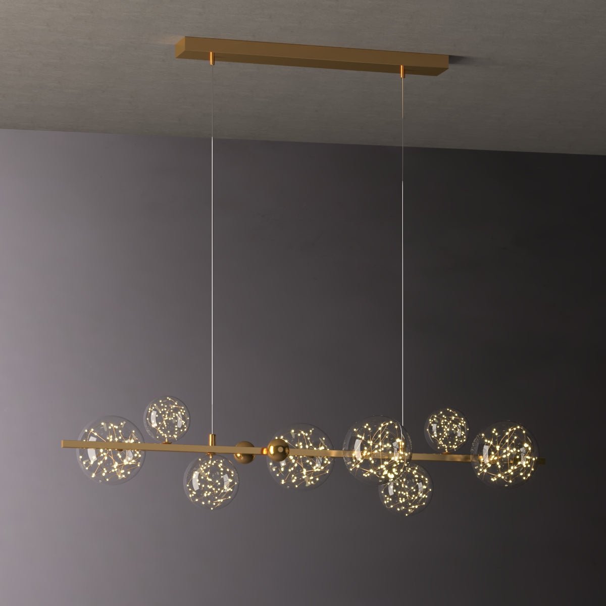 Thea Nutida - Nordic Modern Gold Glass Bulb Ceiling Light Chandelier - Contempo.haus