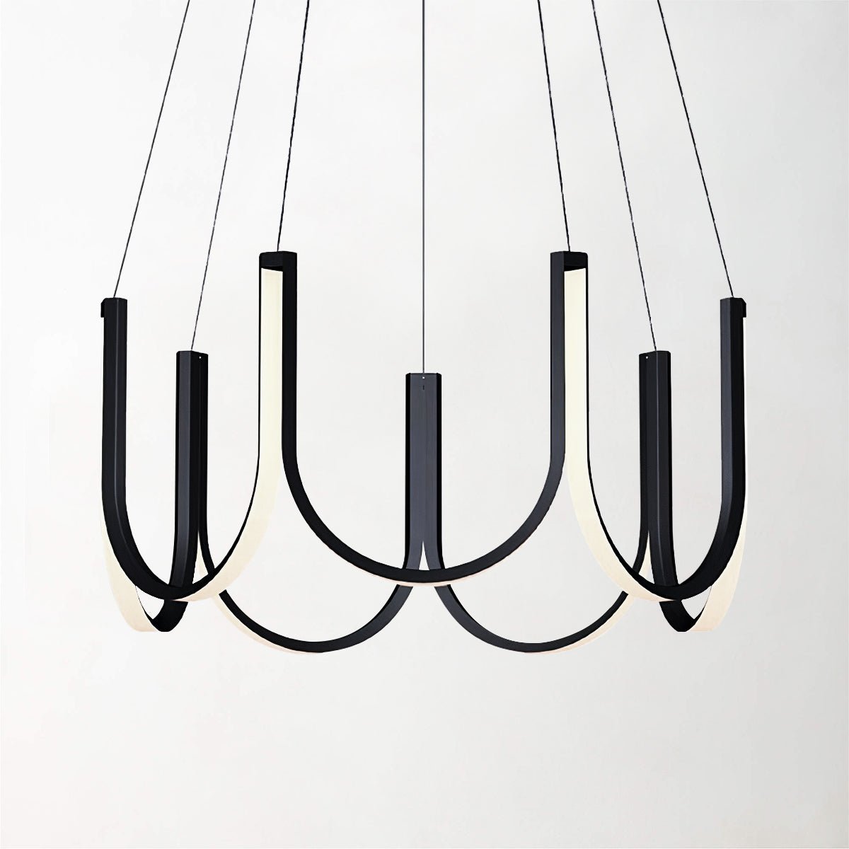 Urus licht - U-Shaped Black Metal Contemporary Chandalier Lighting - Contempo.haus